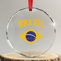Vintage Brazil Flag Patriotic Brazilian Pride Crystal Glass Ornament