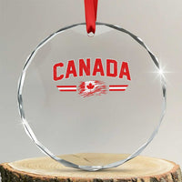 Vintage Canada Flag Crystal Glass Ornament Maple Leaf Heritage Gift