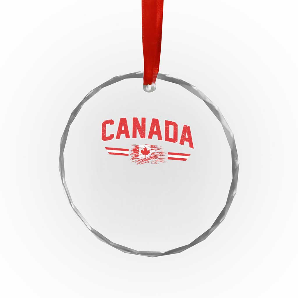 Vintage Canada Flag Crystal Glass Ornament Maple Leaf Heritage Gift