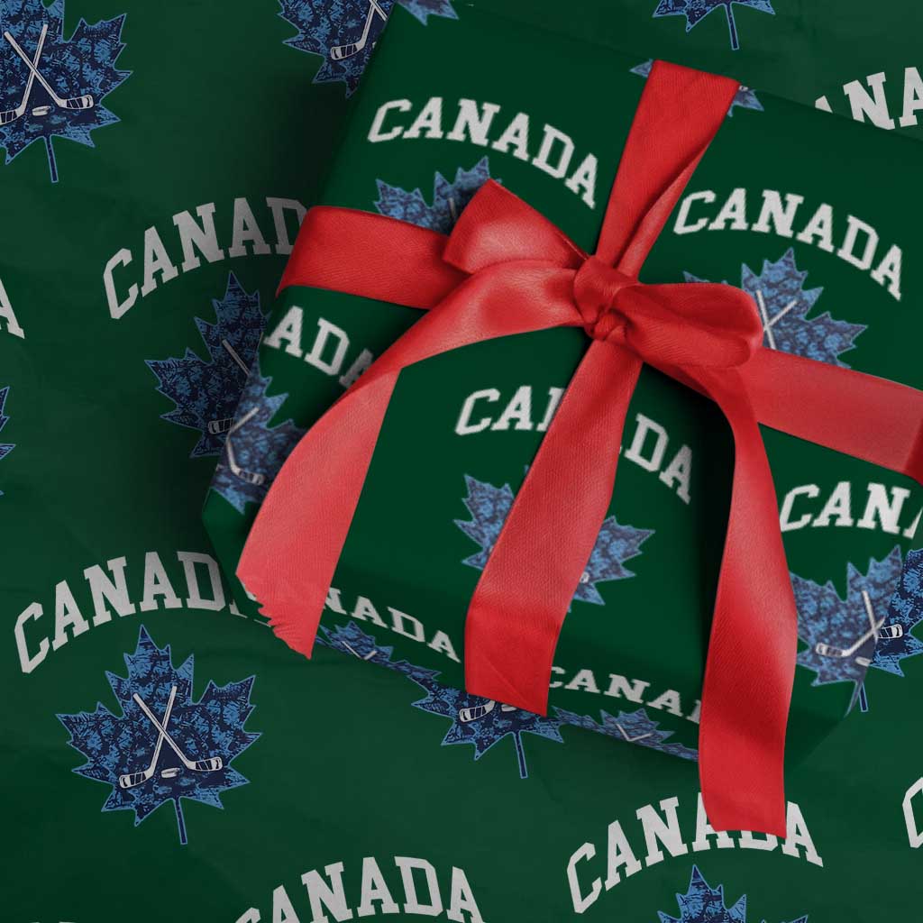 Vintage Canada Hockey Wrapping Paper Roll Maple Leafs - Wonder Print Shop