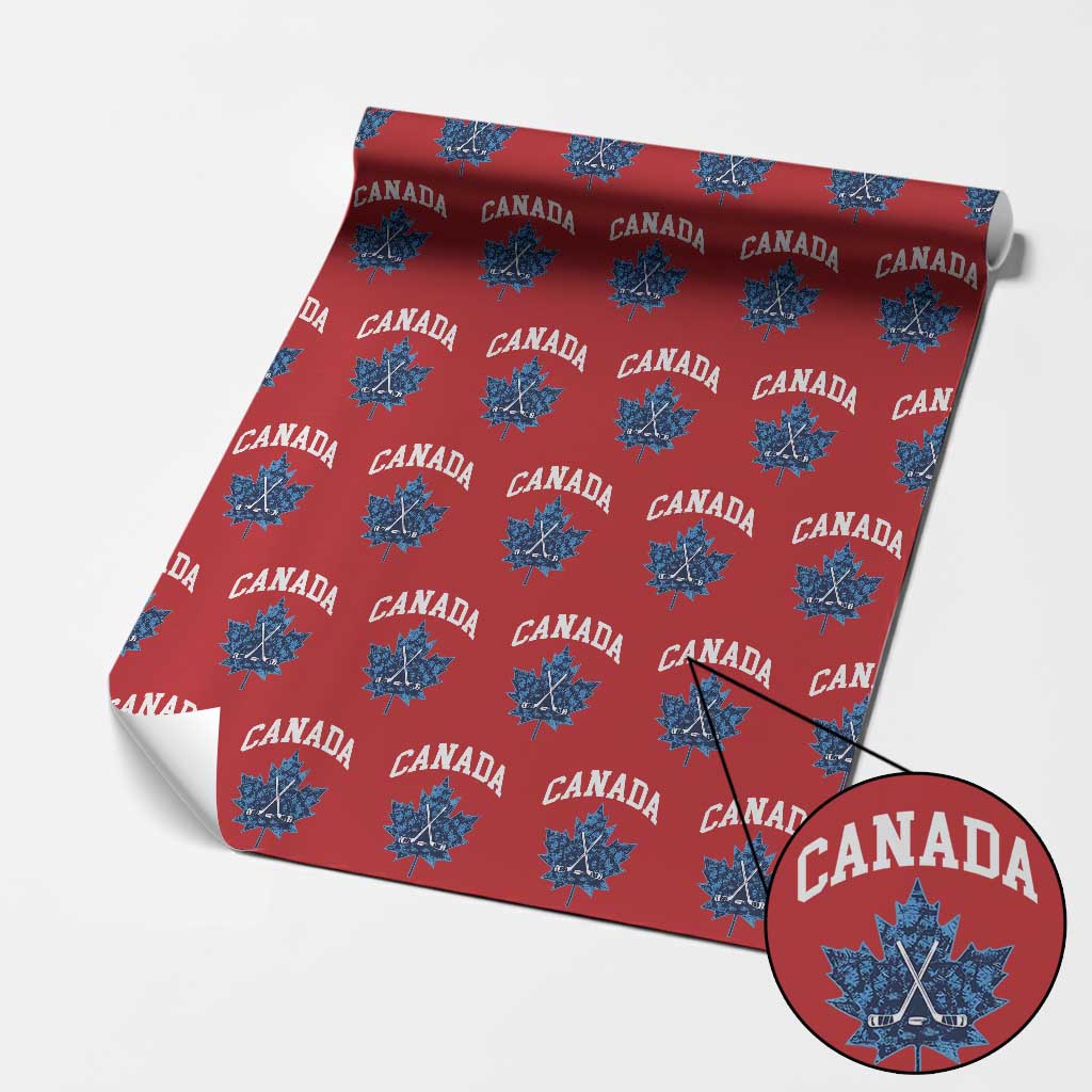 Vintage Canada Hockey Wrapping Paper Roll Maple Leafs - Wonder Print Shop