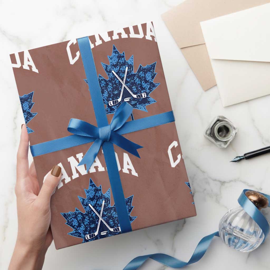 Vintage Canada Hockey Wrapping Paper Roll Maple Leafs - Wonder Print Shop