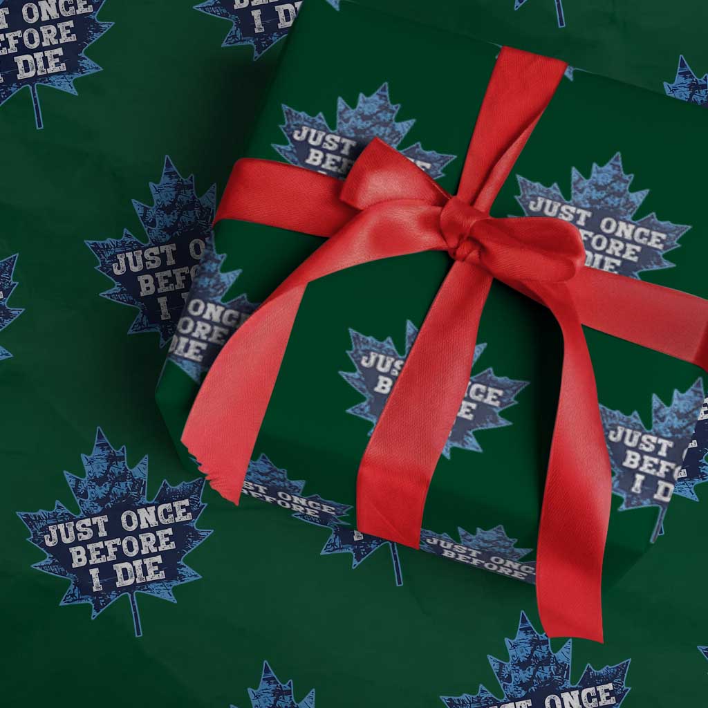 Vintage Canada Hockey Wrapping Paper Roll Toronto Just Once Before I Die Maple Leafs - Wonder Print Shop