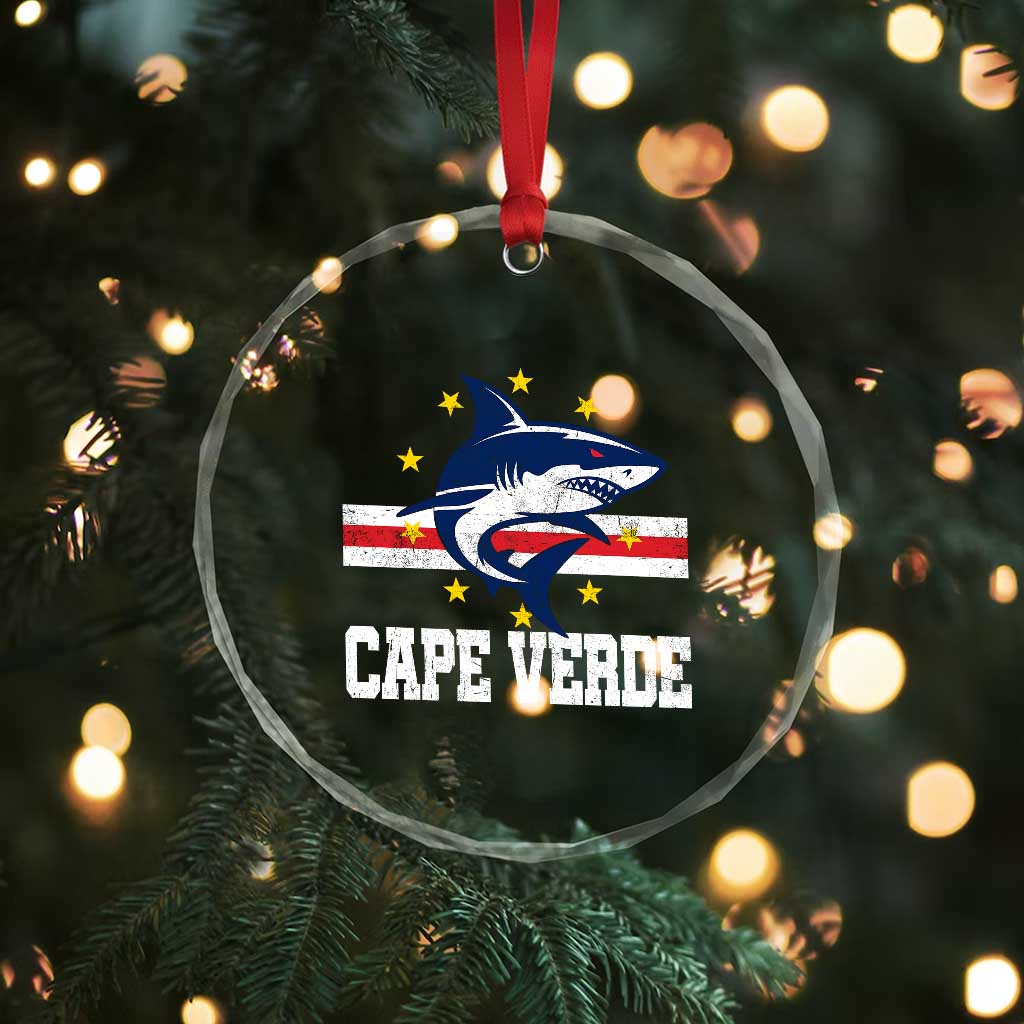 Vintage Cape Verde Shark Cabo Verdean Roots Crystal Glass Ornament