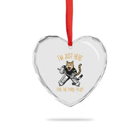 Vintage Cat Hockey Goalie Heart Crystal Glass Ornament Funny Im Just Here For The Purr Play Gift - Wonder Print Shop