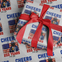 Vintage Cat Uncle Sam Wrapping Paper Roll Cheers To 250 Years