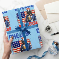 Vintage Cat Uncle Sam Wrapping Paper Roll Cheers To 250 Years