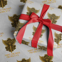 Vintage Catholic Saint Michael Protect Us Wrapping Paper Roll Religious Gift