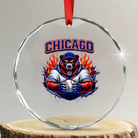 Vintage Chicago Crystal Glass Ornament Retro Baseball Fans