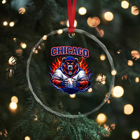 Vintage Chicago Crystal Glass Ornament Retro Baseball Fans