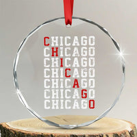 Vintage Chicago Crystal Glass Ornament Retro Distressed Classic Chicago