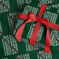 Vintage Chicago Wrapping Paper Roll Retro Distressed Classic Chicago