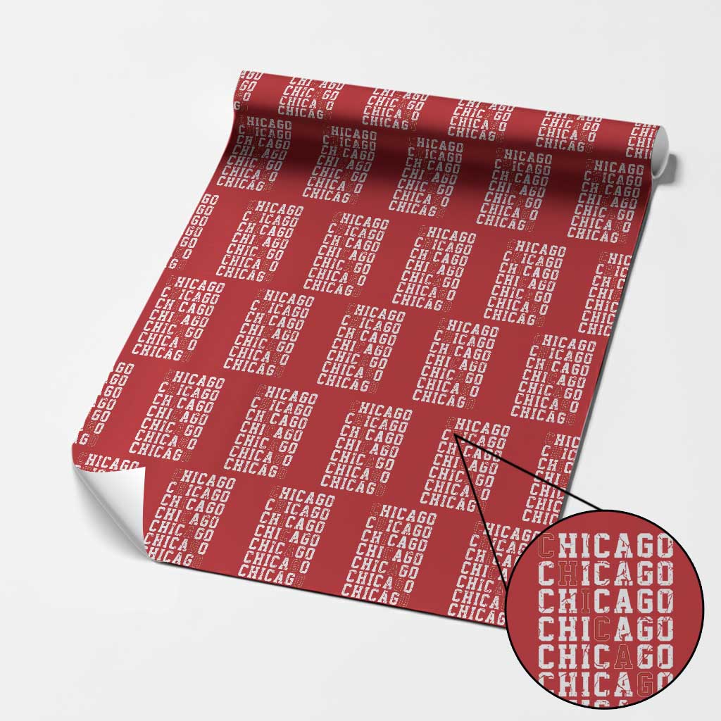 Vintage Chicago Wrapping Paper Roll Retro Distressed Classic Chicago