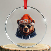 Vintage Chicago Football Christmas Crystal Glass Ornament Trendy Fan Gifts Game Day Apparel Bears Fan Gear - Wonder Print Shop