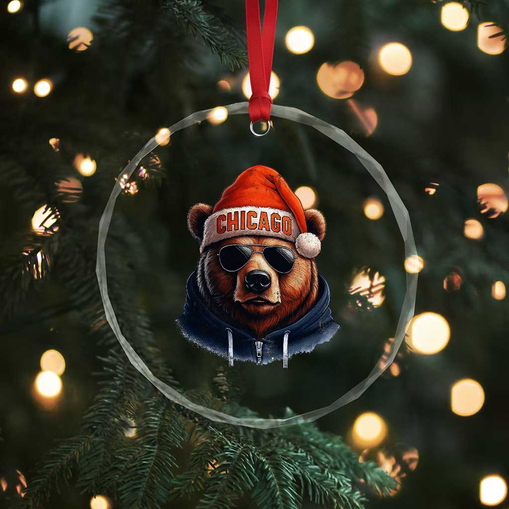 Vintage Chicago Football Christmas Crystal Glass Ornament Trendy Fan Gifts Game Day Apparel Bears Fan Gear - Wonder Print Shop