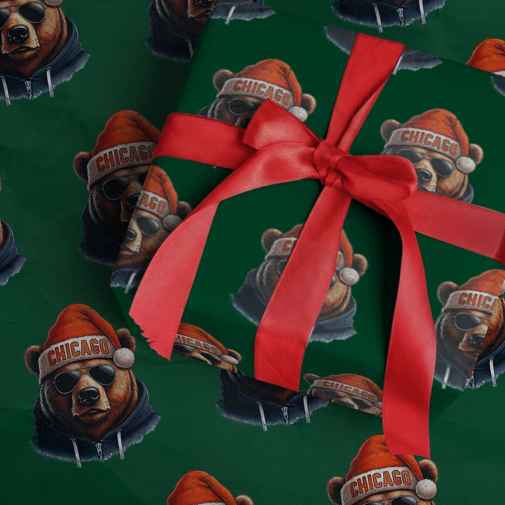 Vintage Chicago Football Christmas Wrapping Paper Roll Trendy Fan Gifts Game Day Apparel Bears Fan Gear - Wonder Print Shop