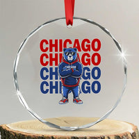 Vintage Chicago Pride Graphic Crystal Glass Ornament US State Sports Fan Baseball Lover