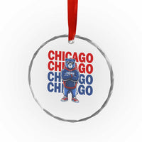 Vintage Chicago Pride Graphic Crystal Glass Ornament US State Sports Fan Baseball Lover