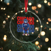 Vintage Chicago Pride Graphic Crystal Glass Ornament US State Sports Fan Baseball Lover