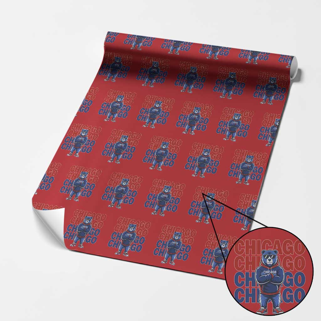 Vintage Chicago Pride Graphic Wrapping Paper Roll US State Sports Fan Baseball Lover