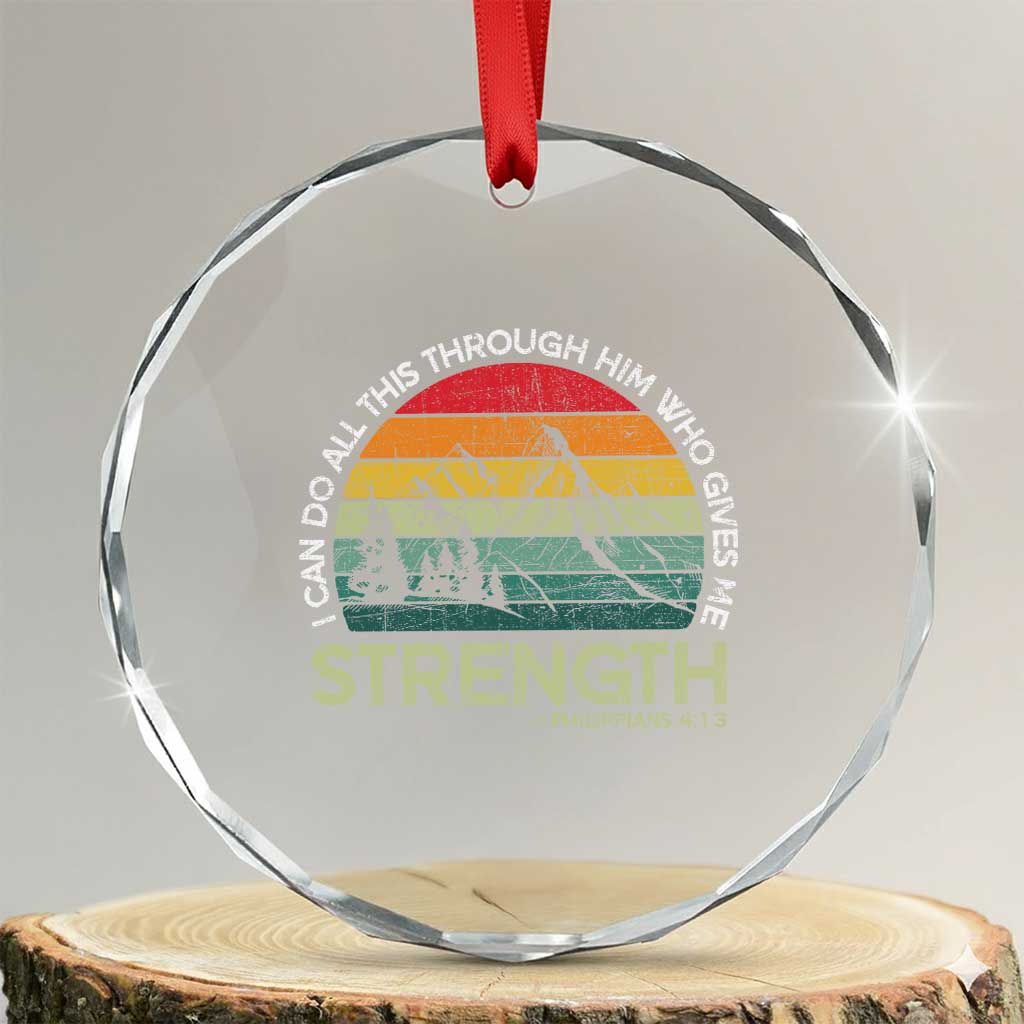 Vintage Christian Bible Crystal Glass Ornament Philippians 4:13 Motivational Quote Inspirational Bible Verses - Wonder Print Shop