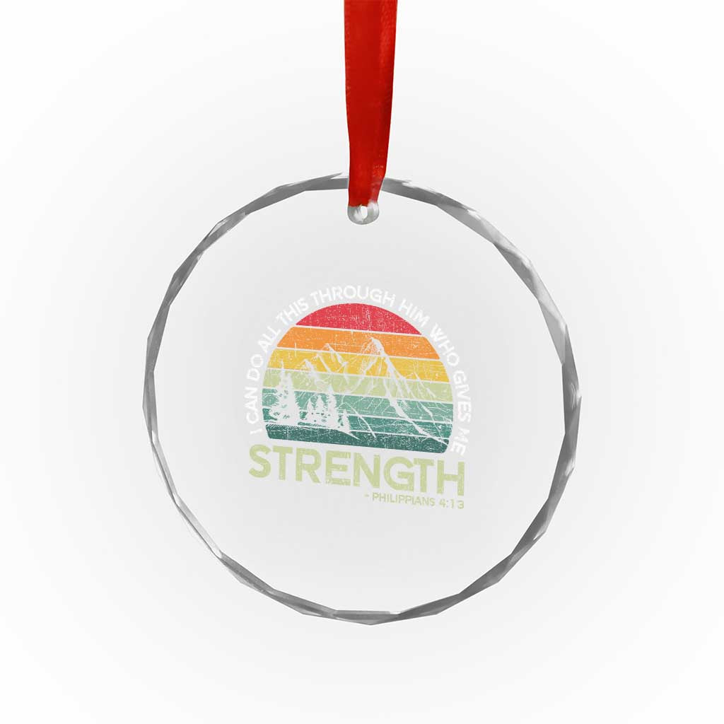 Vintage Christian Bible Crystal Glass Ornament Philippians 4:13 Motivational Quote Inspirational Bible Verses - Wonder Print Shop