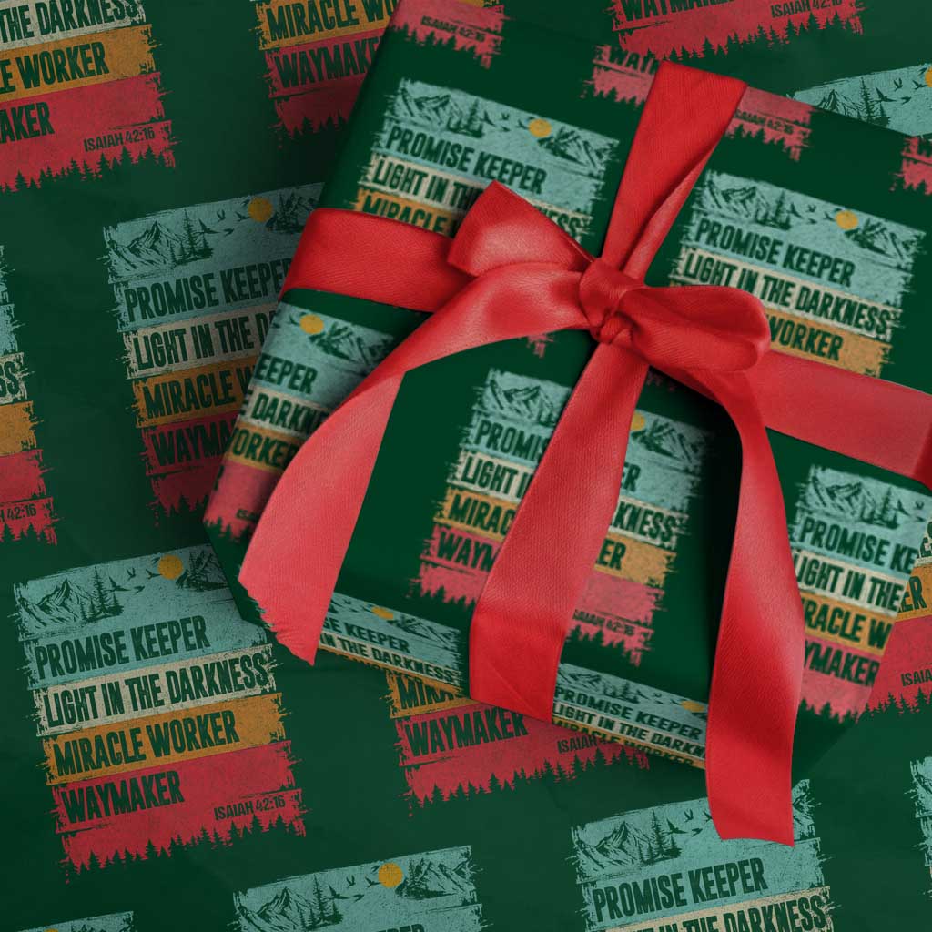 Vintage Christian Worship Wrapping Paper Roll Isaiah 42:16 Waymaker Promise Keeper Miracle Worker - Wonder Print Shop