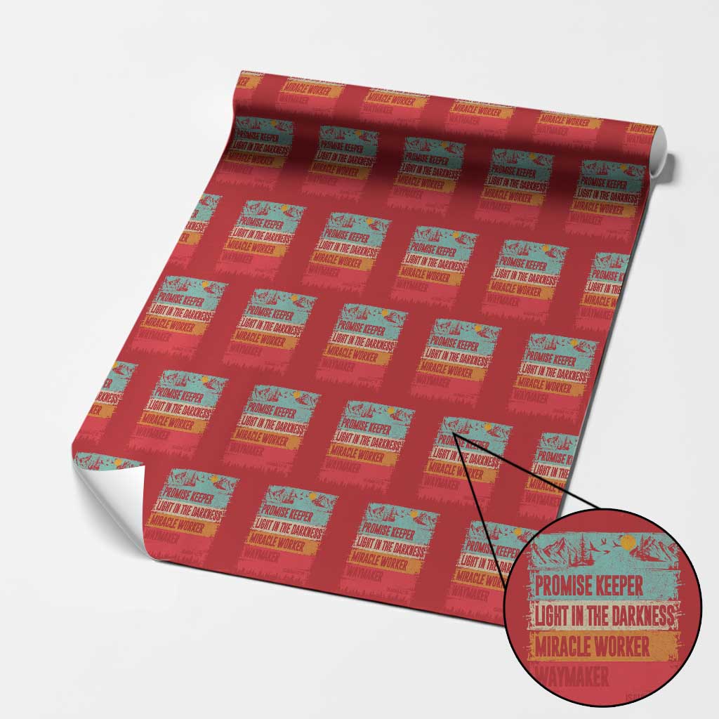 Vintage Christian Worship Wrapping Paper Roll Isaiah 42:16 Waymaker Promise Keeper Miracle Worker - Wonder Print Shop