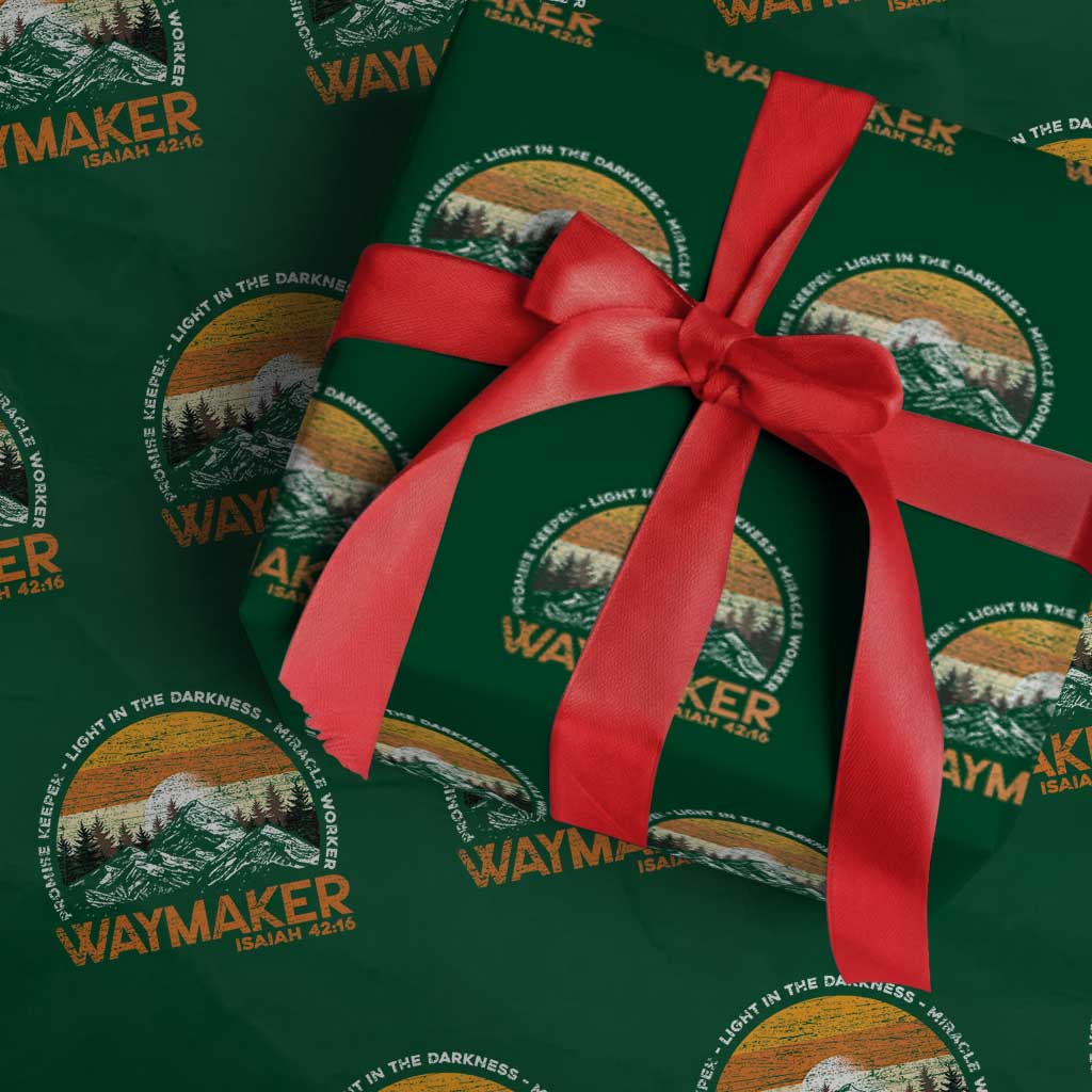 Vintage Christian Wrapping Paper Roll Isaiah 42:16 Waymaker Promise Keeper Miracle Worker - Wonder Print Shop