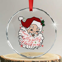 Vintage Christmas Santa Claus Face Xmas Funny Old Fashioned Crystal Glass Ornament TS02