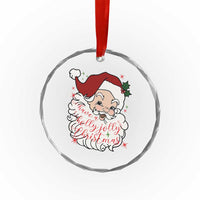 Vintage Christmas Santa Claus Face Xmas Funny Old Fashioned Crystal Glass Ornament TS02