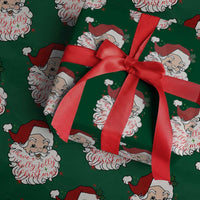 Vintage Christmas Santa Claus Face Xmas Funny Old Fashioned Wrapping Paper Roll