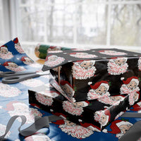 Vintage Christmas Santa Claus Face Xmas Funny Old Fashioned Wrapping Paper Roll