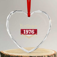 Vintage Classic 1976 Limited Edition Heart Crystal Glass Ornament Luxury Retro Milestone Birthday