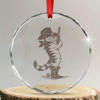 Vintage Cowboy Cat Crystal Glass Ornament Retro 90s Western Country Rodeo Kitten Cowgirl - Wonder Print Shop