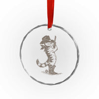 Vintage Cowboy Cat Crystal Glass Ornament Retro 90s Western Country Rodeo Kitten Cowgirl - Wonder Print Shop