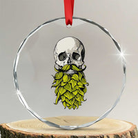 Vintage Craft Brewer Beer Lover Gift Crystal Glass Ornament Beer Hops Beard Skull
