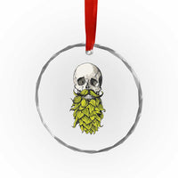 Vintage Craft Brewer Beer Lover Gift Crystal Glass Ornament Beer Hops Beard Skull