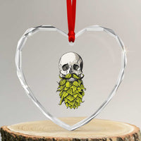 Vintage Craft Brewer Beer Lover Gift Heart Crystal Glass Ornament Beer Hops Beard Skull