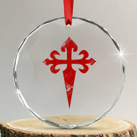 Vintage Cross of St James Order of Santiago Crystal Glass Ornament