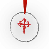 Vintage Cross of St James Order of Santiago Crystal Glass Ornament
