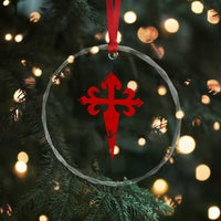 Vintage Cross of St James Order of Santiago Crystal Glass Ornament