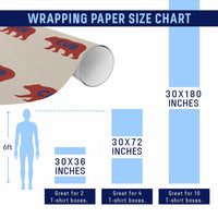 Vintage Cub Wrapping Paper Roll Retro Sports Bear Baseball Fans