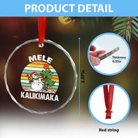 Vintage Cute Mele Kalikimaka Xmas Crystal Glass Ornament Funny Snowman Palm Tree Beach Tropical Gift Family Holiday TS10