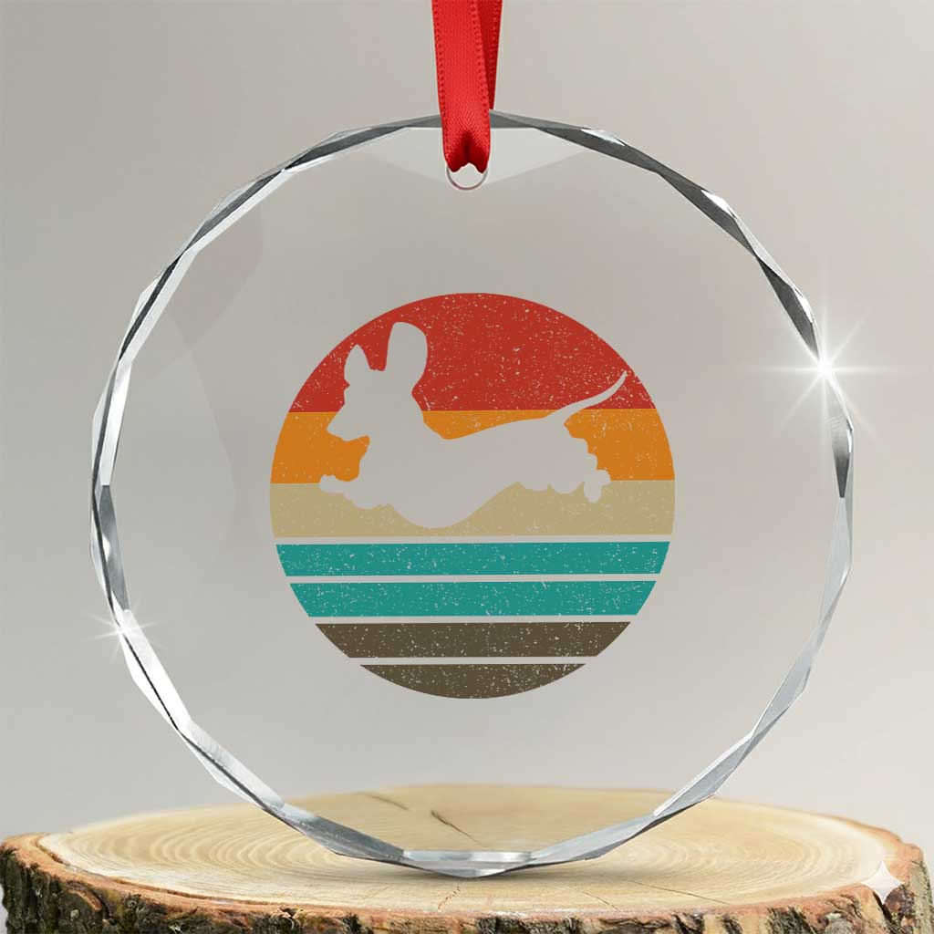Vintage Dachshund Crystal Glass Ornament 60s 70s Retro Grunge Weiner Dog Love - Wonder Print Shop