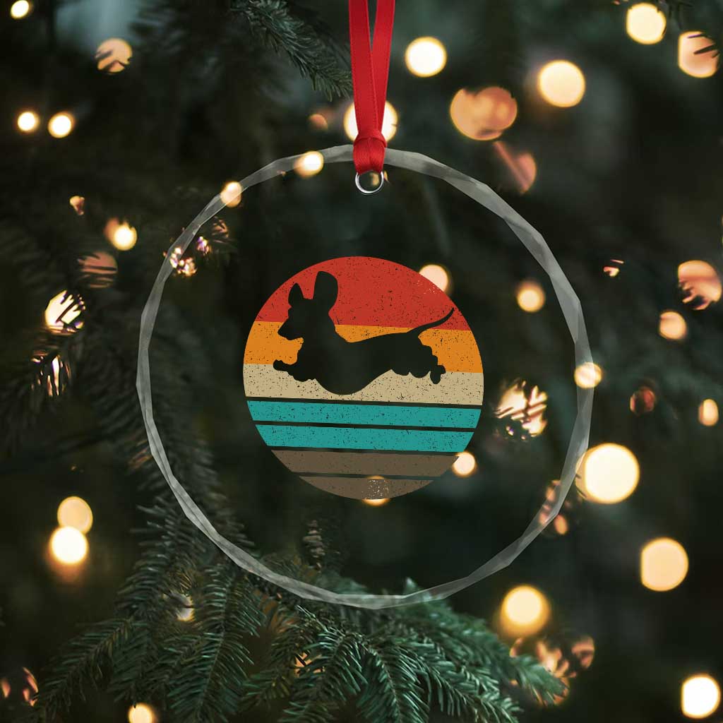 Vintage Dachshund Crystal Glass Ornament 60s 70s Retro Grunge Weiner Dog Love - Wonder Print Shop