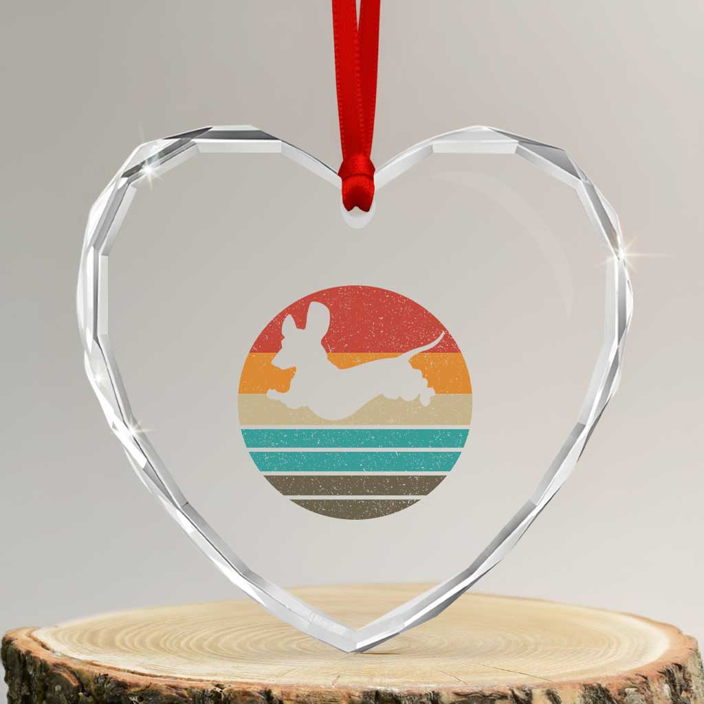 Vintage Dachshund Heart Crystal Glass Ornament 60s 70s Retro Grunge Weiner Dog Love - Wonder Print Shop