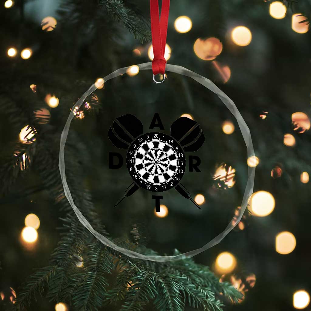 Vintage Dartboard Gift Idea For Dart Lover Crystal Glass Ornament - Wonder Print Shop
