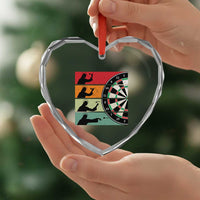 Vintage Darts Player Christian Faith Gift Heart Crystal Glass Ornament Jesus Bullseye Shooter - Wonder Print Shop