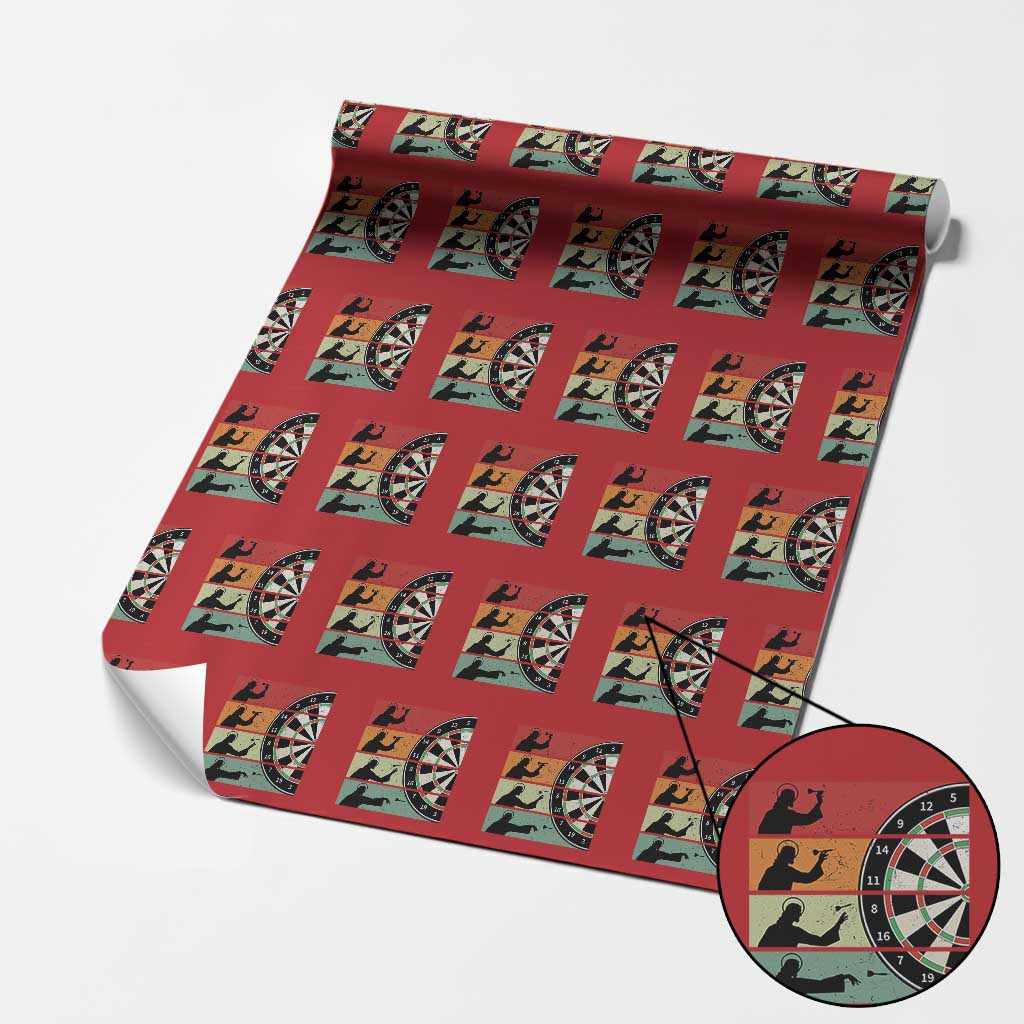 Vintage Darts Player Christian Faith Gift Wrapping Paper Roll Jesus Bullseye Shooter - Wonder Print Shop